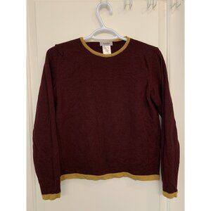 Bartolini Merino Wool Sweater Kids XL Made In Italy Burgundy Wine‎ Red Mustard